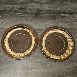 Set of 2 Vintage Drip Glaze Dessert Plates